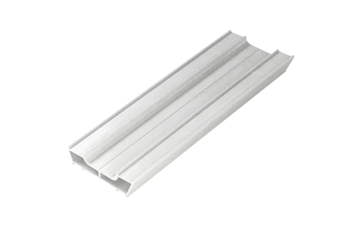 Custom pultruded fiberglass profile with ribs and a formed edge