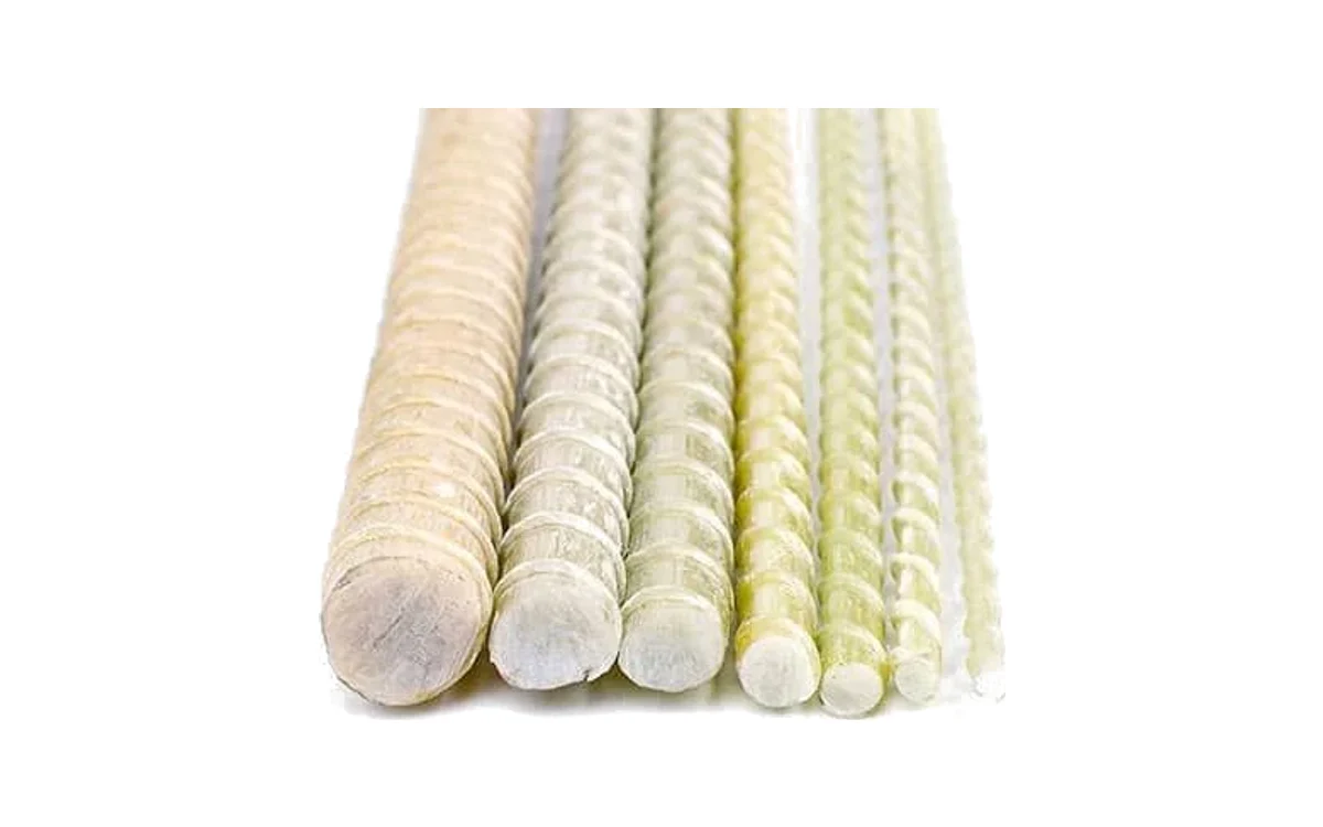 GFRP reinforcing bars in several diameters with helical surfaces