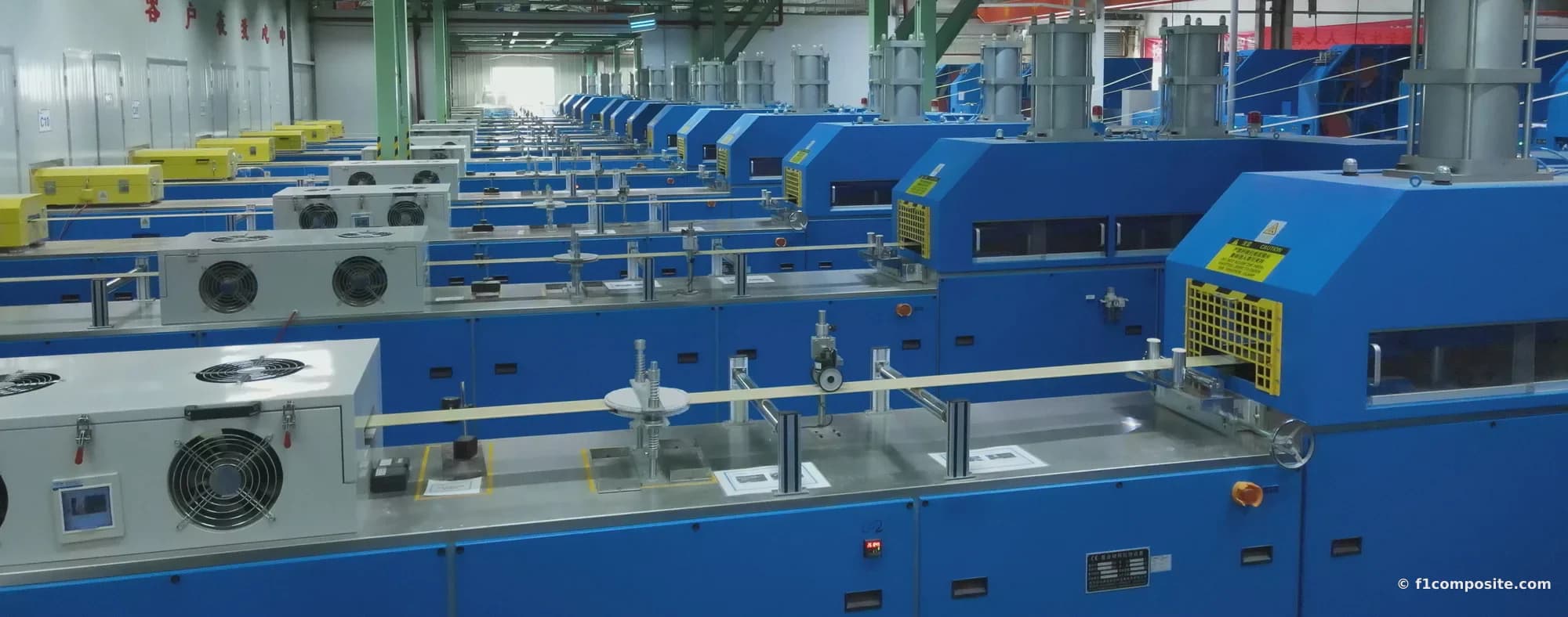 Parallel pultrusion lines in production at an F1 Composite plant