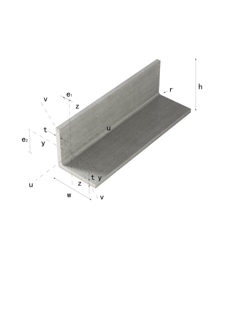 Pultruded FRP angle L-profile 100x100x10 mm by F1 Composite