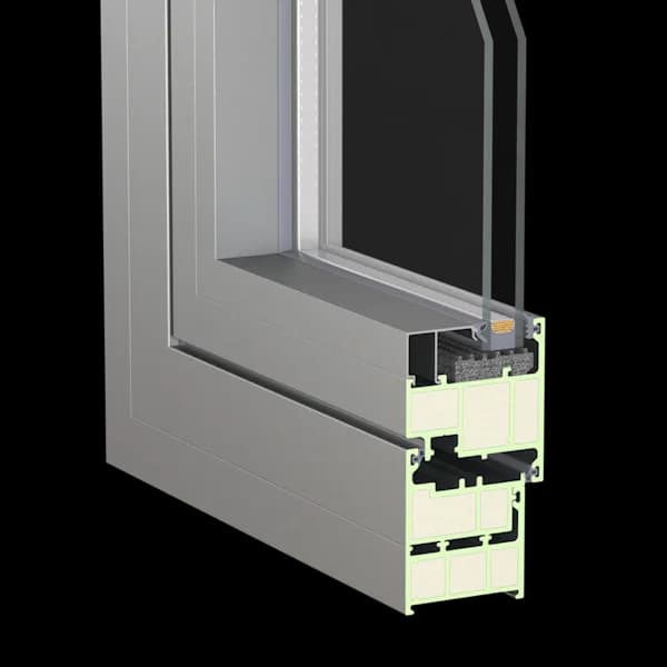Outward-opening 70-series FRP window frame corner