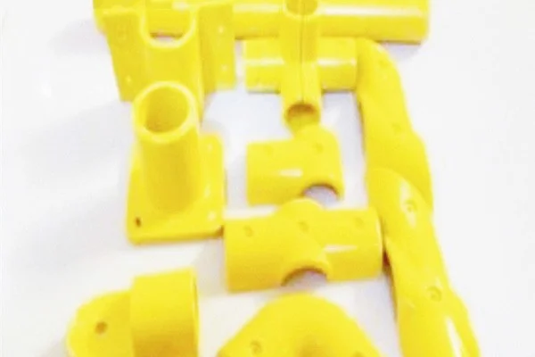 Yellow molded composite connection fittings and mounting bases