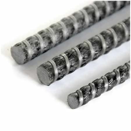 Close-up of the helically wrapped, sand-coated bond surface of a glass-fiber reinforced polymer bar