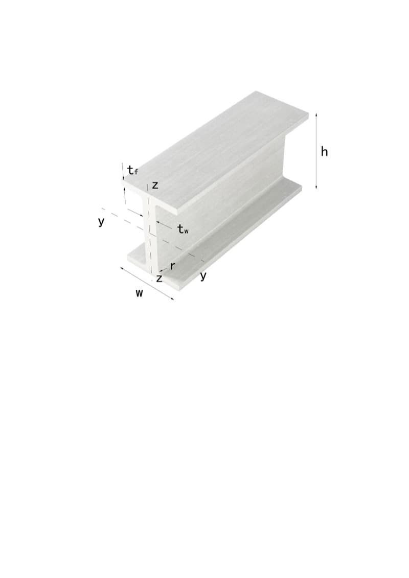 Pultruded FRP I-beam wide flange structural profile by F1 Composite