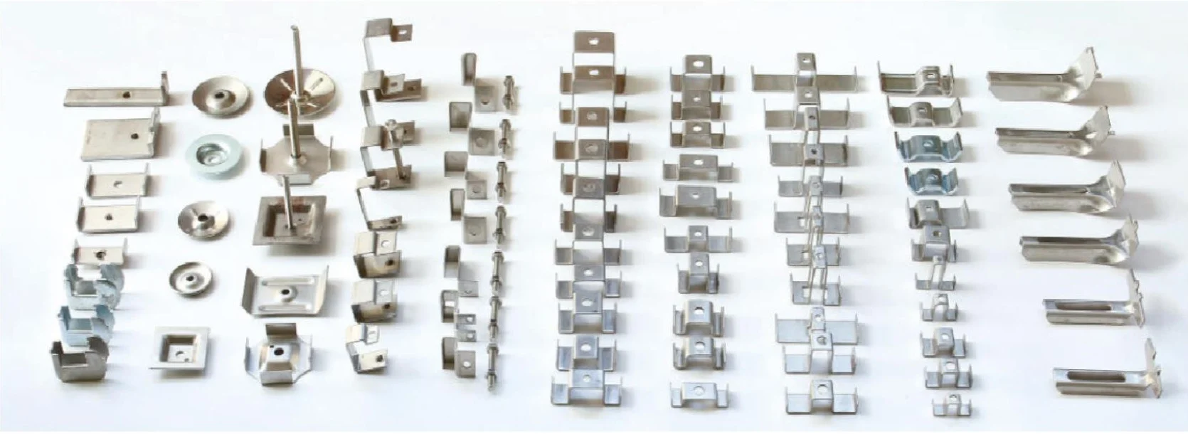 Reference layout of stainless-steel grating clip and clamp geometries