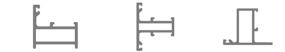 50 Series Window System source-catalog profile cross-sections in current code-list order; reference geometry only, not dimensioned production drawings