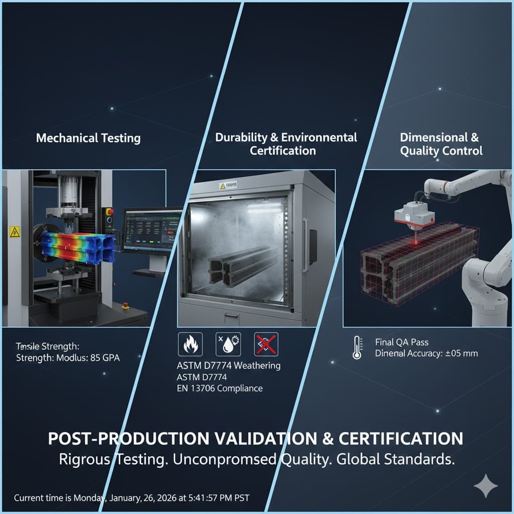 Mechanical testing, environmental certification, and quality control