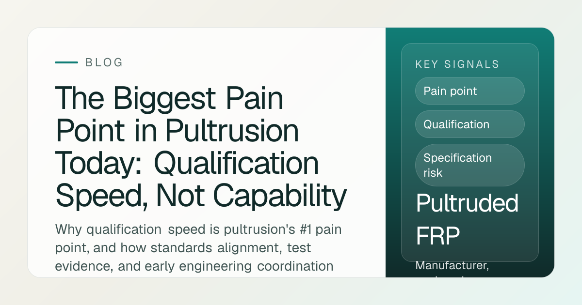 Pultrusion's #1 Pain Point — Qualification Speed