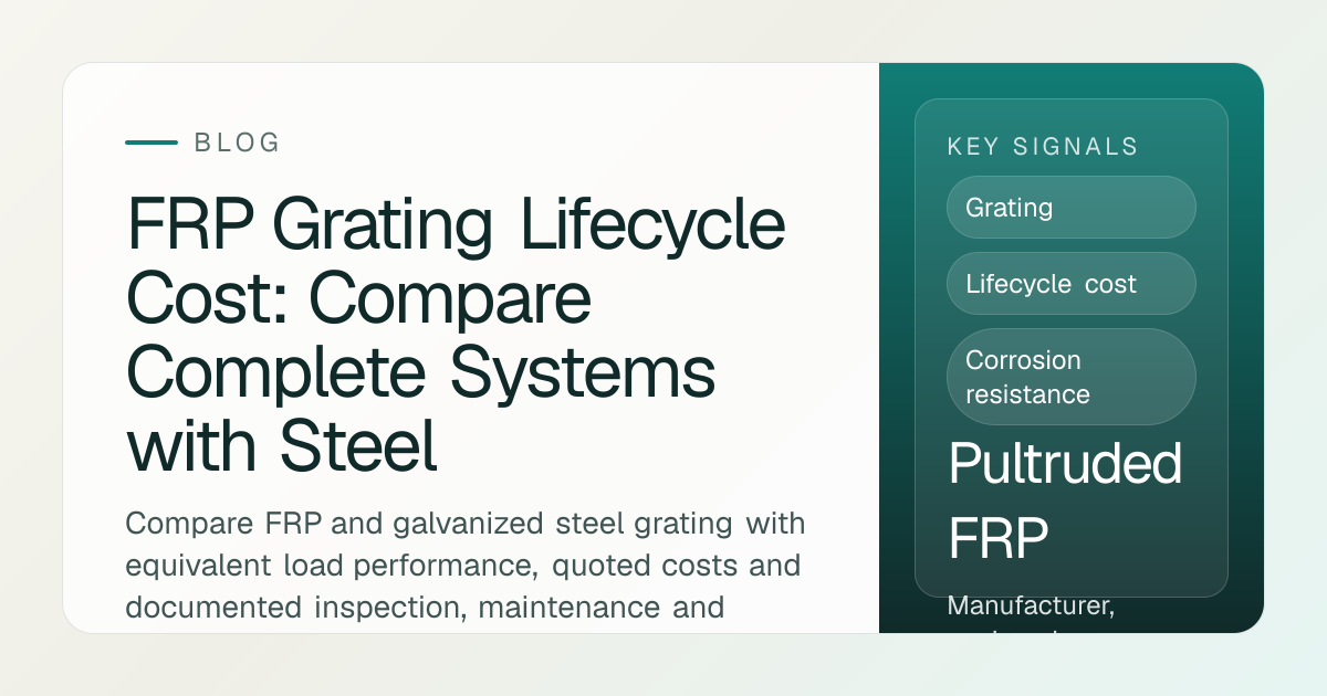 FRP vs Steel Grating — Cost & Lifecycle Compared